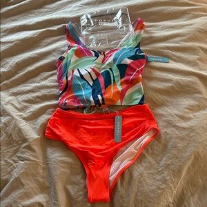Popvil Multicolor Bikini Top and Bottom